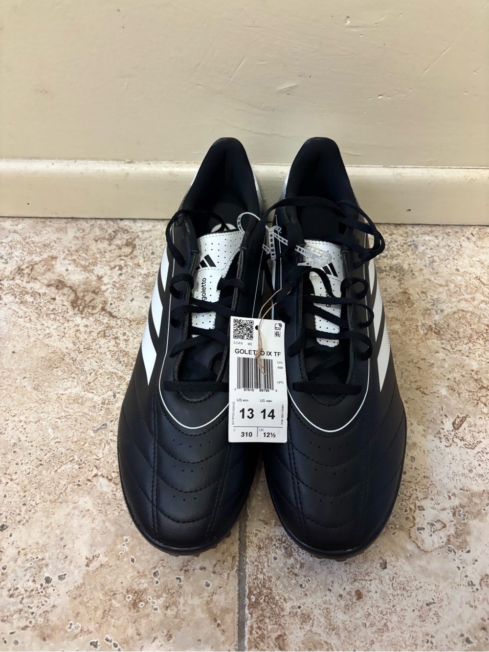 Adidas Goletto IX TF Men Size 13 Black White Soccer Turf Cleats Shoes IH0083 New - Picture 4 of 5